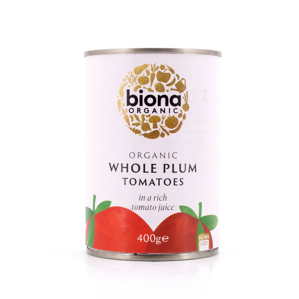 Biona Organic Whole Plum Tomatoes Pflaumentomaten 400 G - Image 1