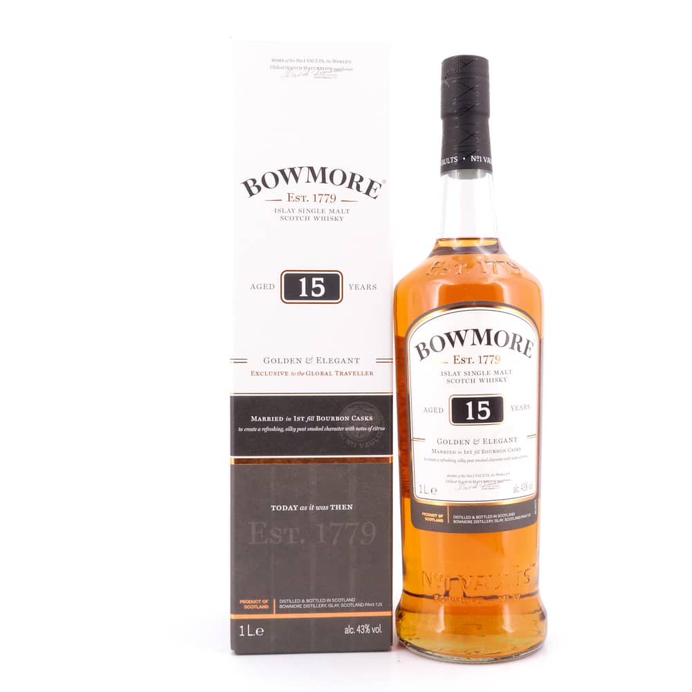Bowmore Golden 15 Jahre & Elegant Literflasche 1 L/ 43.0% Vol