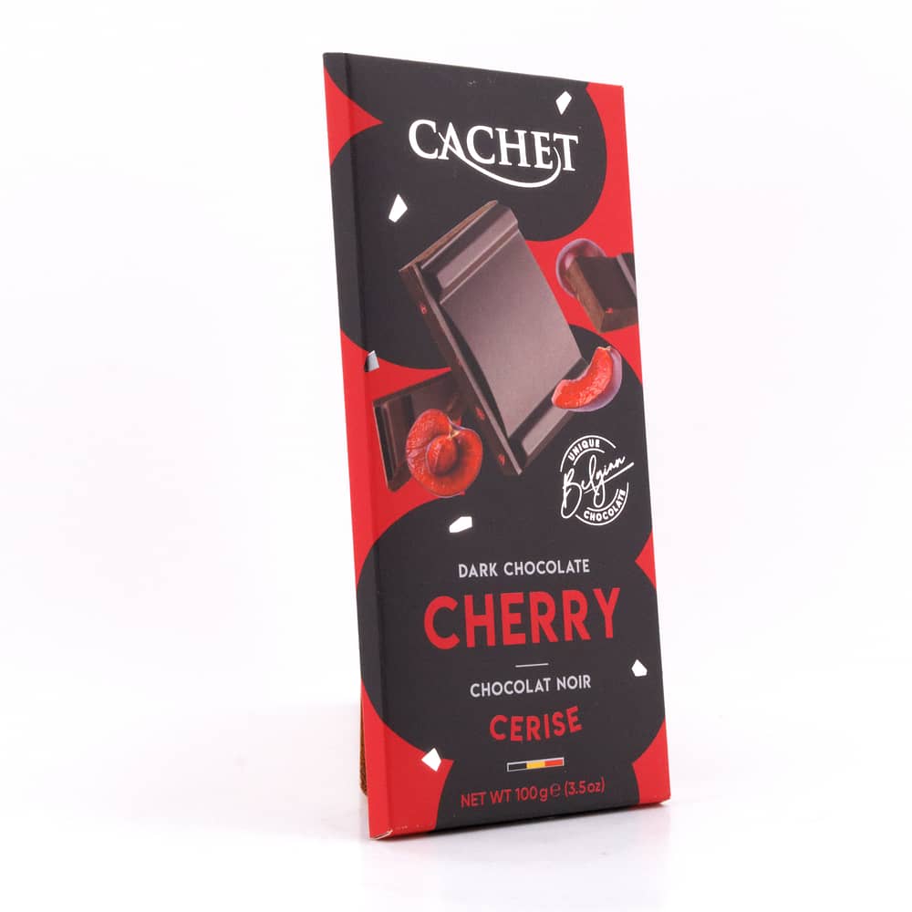 Cachet Dark Chocolate Cherry 57% Cacao 100 Gramm Produktbild