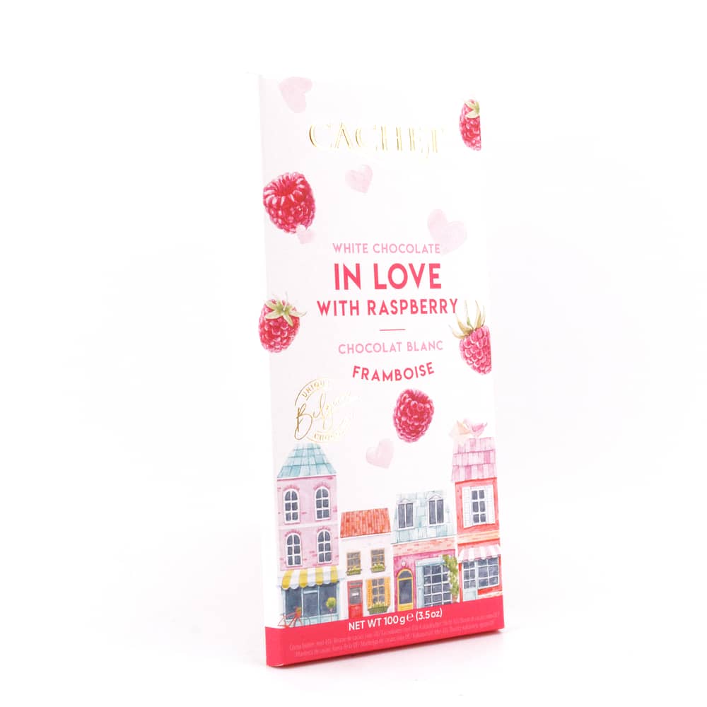 Cachet In Love With Raspberry Weiße Schokolade mit Himbeere 100 Gramm Produktbild