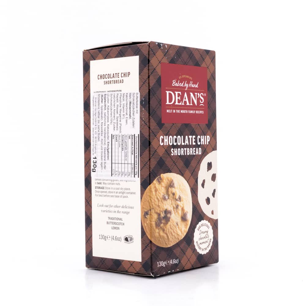 DEAN's Chocolate Chip Shortbread Rounds 130 Gramm Produktbild