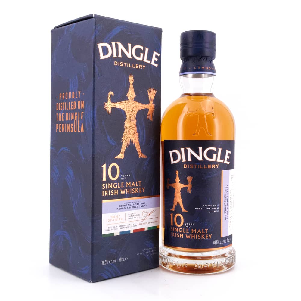 Dingle 10 Jahre  Single Malt Irish Whiskey Bourbon, Port & PX Sherry Cask 0,70 Liter/ 46.5% vol Produktbild