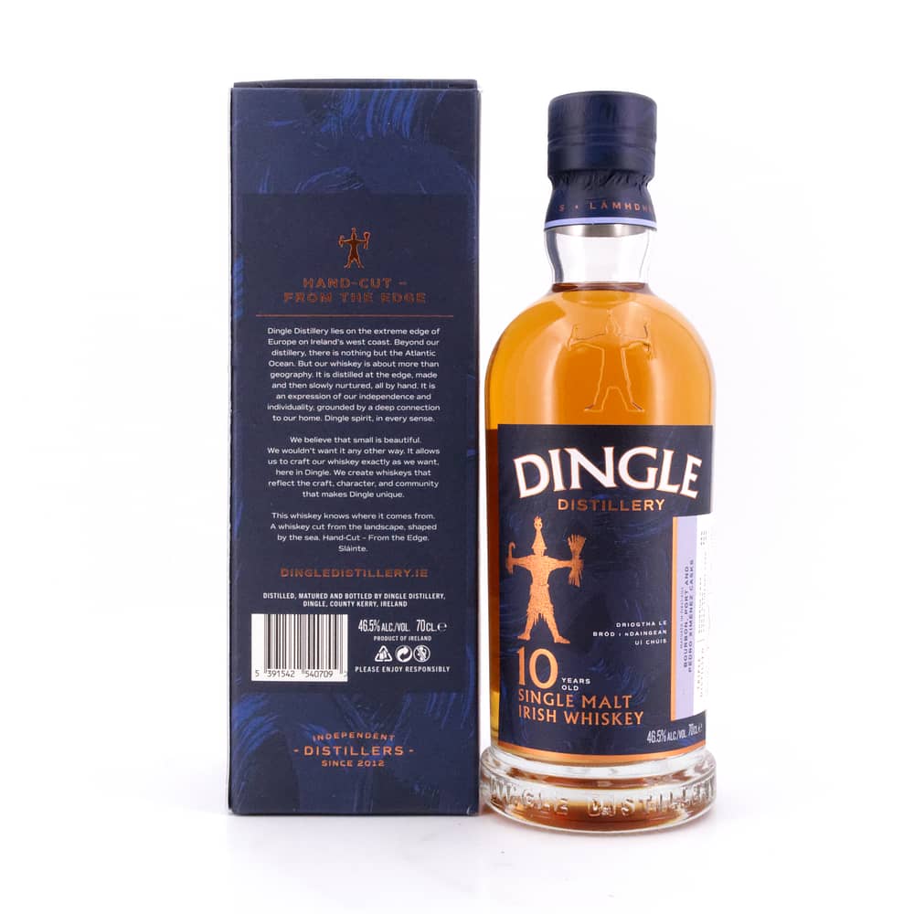 Dingle 10 Jahre  Single Malt Irish Whiskey Bourbon, Port & PX Sherry Cask 0,70 Liter/ 46.5% vol Produktbild