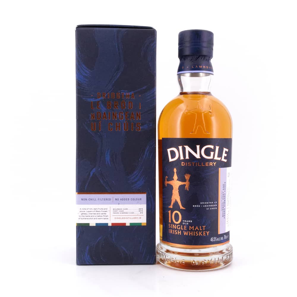 Dingle 10 Jahre  Single Malt Irish Whiskey Bourbon, Port & PX Sherry Cask 0,70 Liter/ 46.5% vol Produktbild