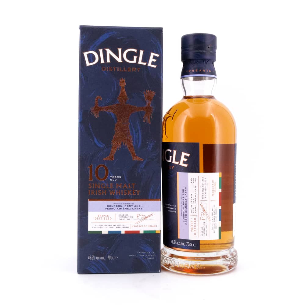 Dingle 10 Jahre  Single Malt Irish Whiskey Bourbon, Port & PX Sherry Cask 0,70 Liter/ 46.5% vol Produktbild