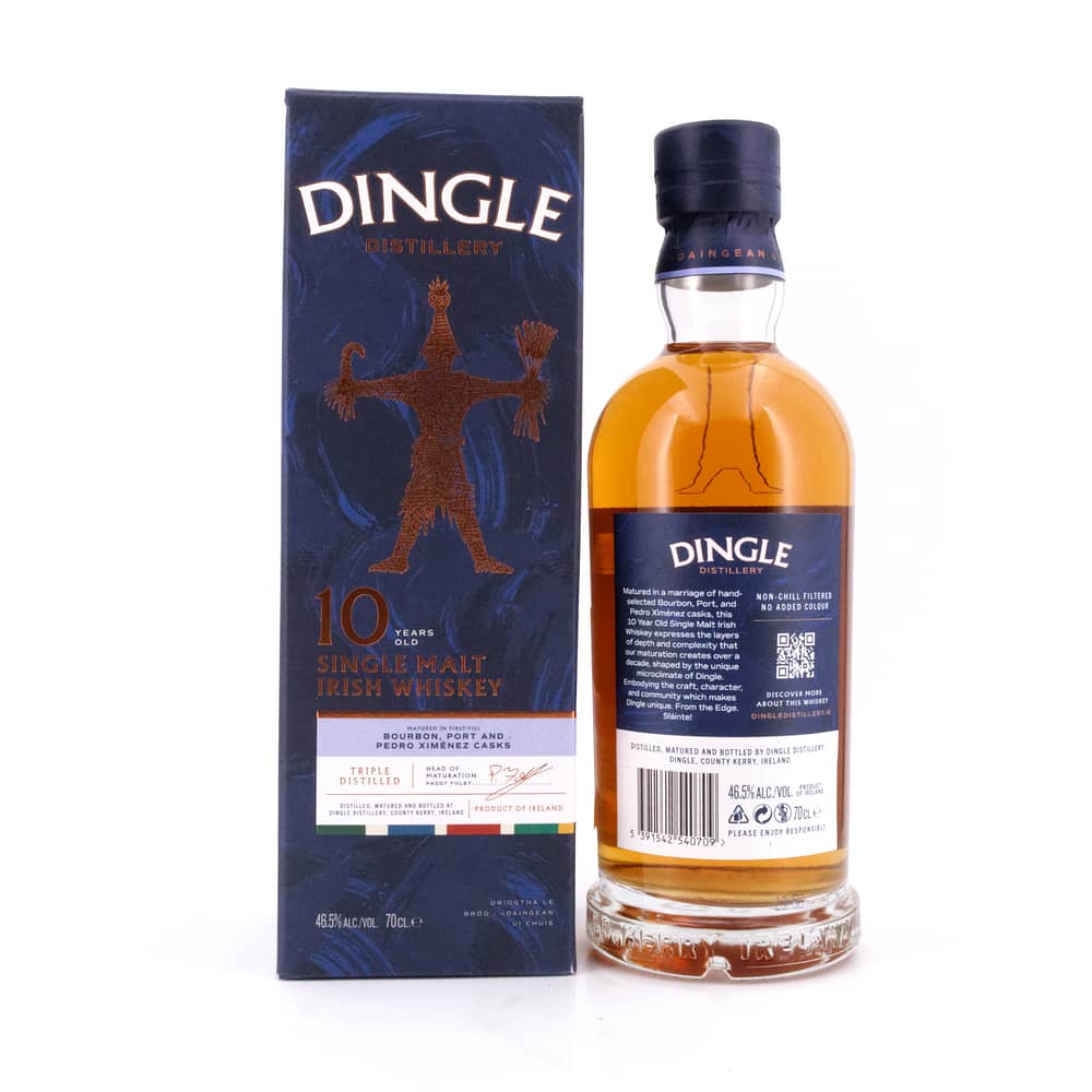 Dingle 10 Jahre  Single Malt Irish Whiskey Bourbon, Port & PX Sherry Cask 0,70 Liter/ 46.5% vol Produktbild