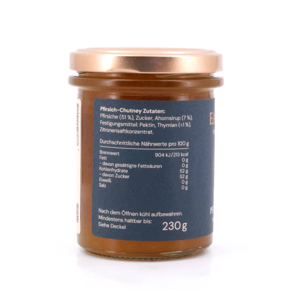 EASTON REED Peach Fine Pairing Pfirsich-Chutney mit Thymian & Ahornsirup 230 Gramm Produktbild