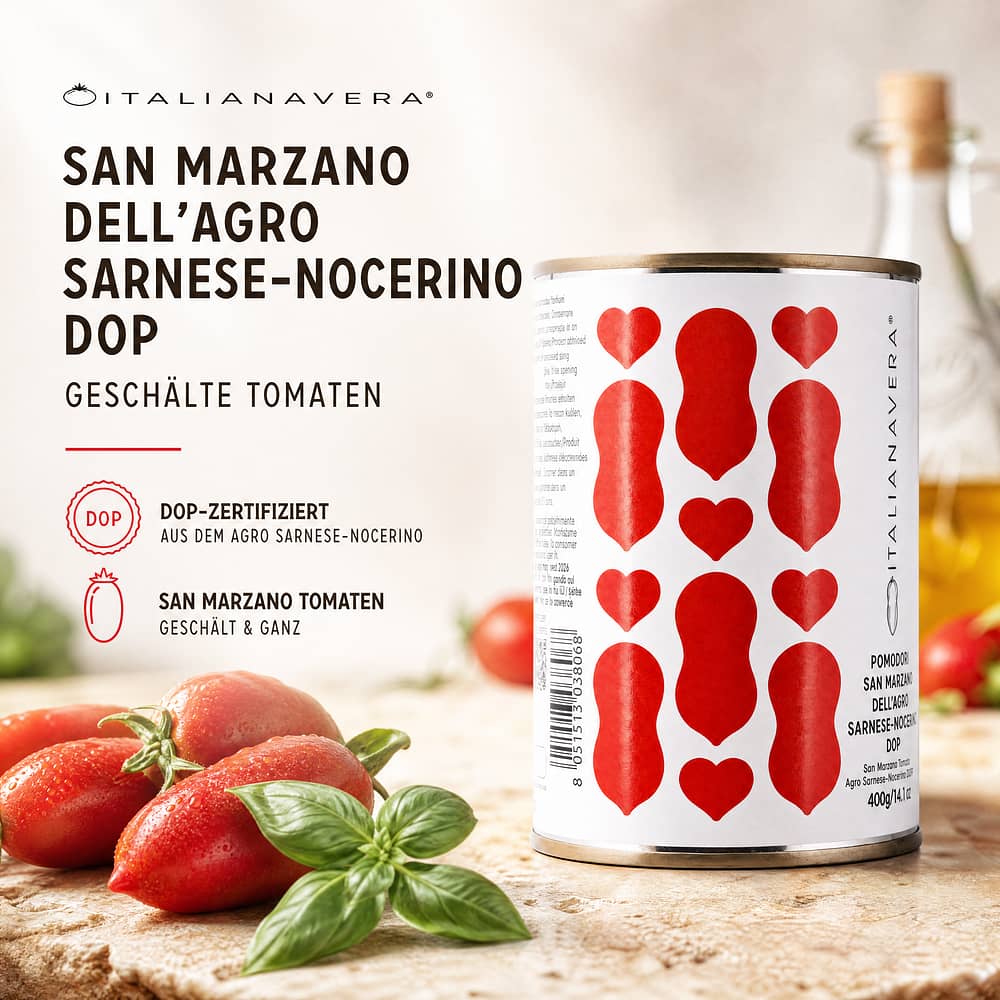 Agrigenus Pomodoro San Marzano dell´Agro Sarnese-Nocerino DOP geschälte Tomaten 240 Gramm Abtropfgewicht Produktbild