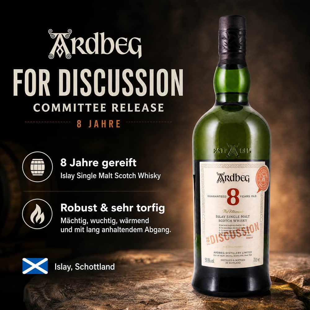 Ardbeg For Discussion Committee Release 8 Jahre 0,70 Liter/ 50.8% vol Produktbild