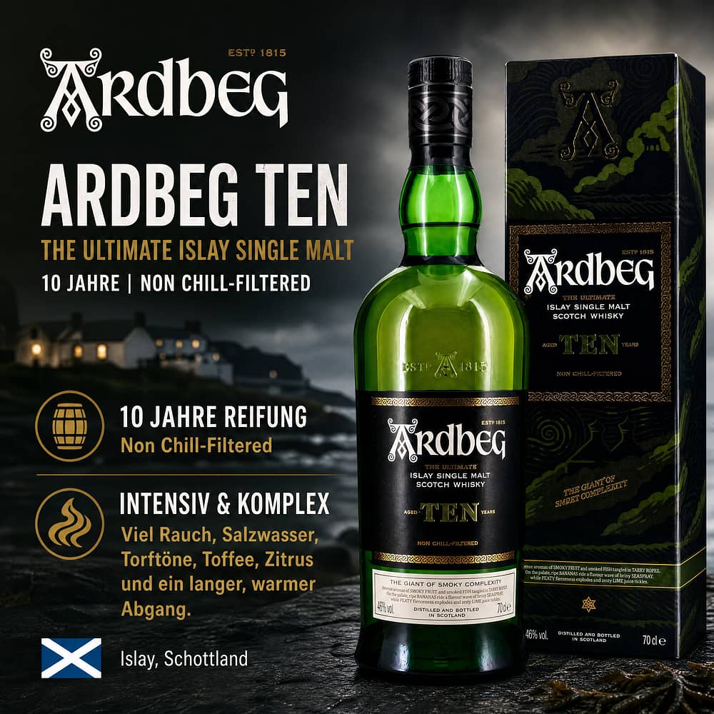 Ardbeg TEN 10 Jahre 0,70 Liter/ 46.0% vol Produktbild