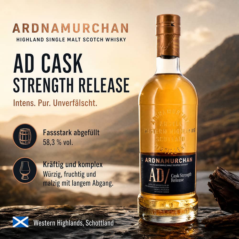 Ardnamurchan AD Cask Strength Release 0,70 Liter/ 58.3% vol Produktbild