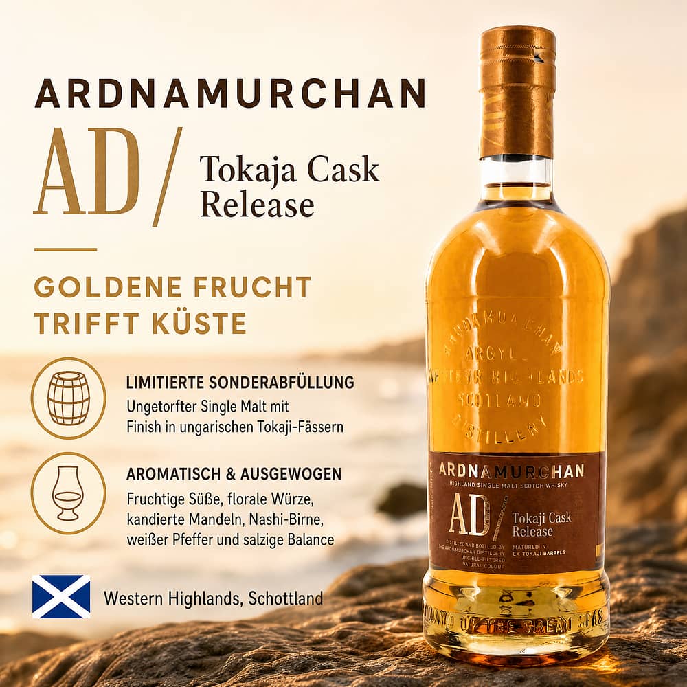 Ardnamurchan AD/Tokaja Cask Release 0,70 Liter/ 52.9% vol Produktbild
