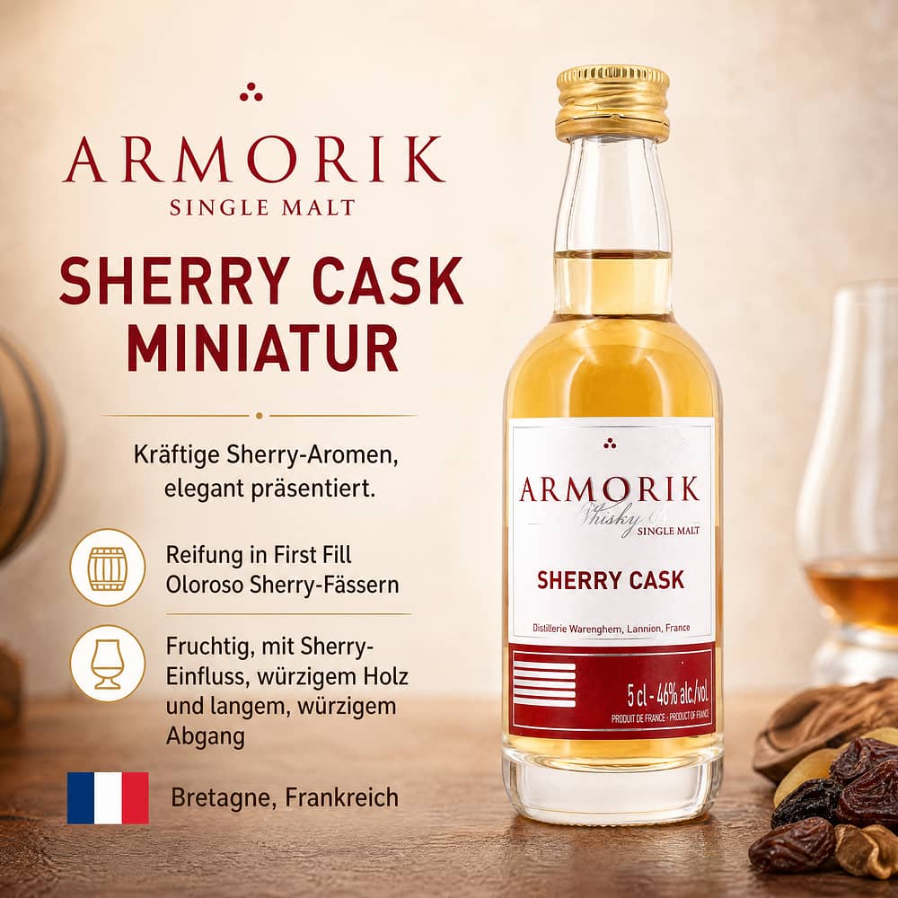 Armorik Sherry Cask Miniatur 0,050 Liter/ 46.0% vol Produktbild