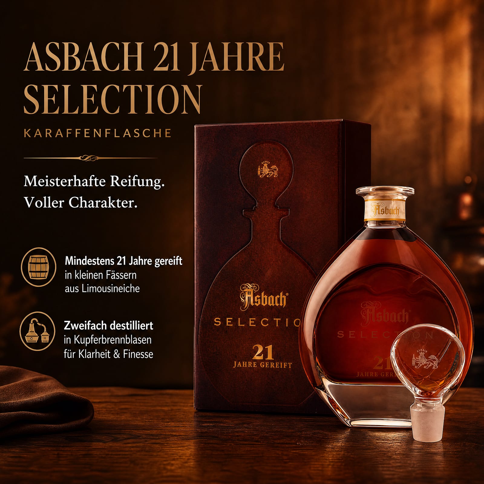 Asbach 21 Jahre Selection Karaffenflasche 0,70 Liter/ 40.0% vol