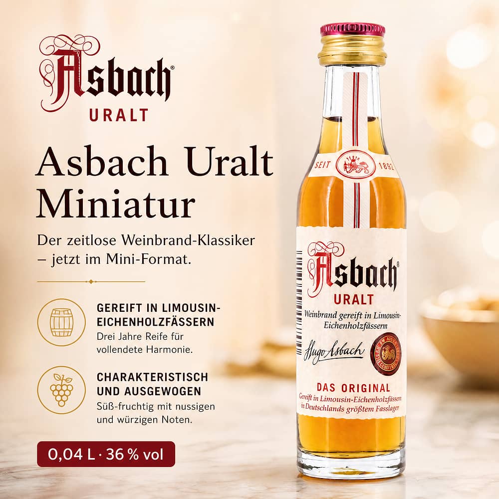 Asbach Uralt Miniatur 0,040 Liter/ 36.0% vol Produktbild