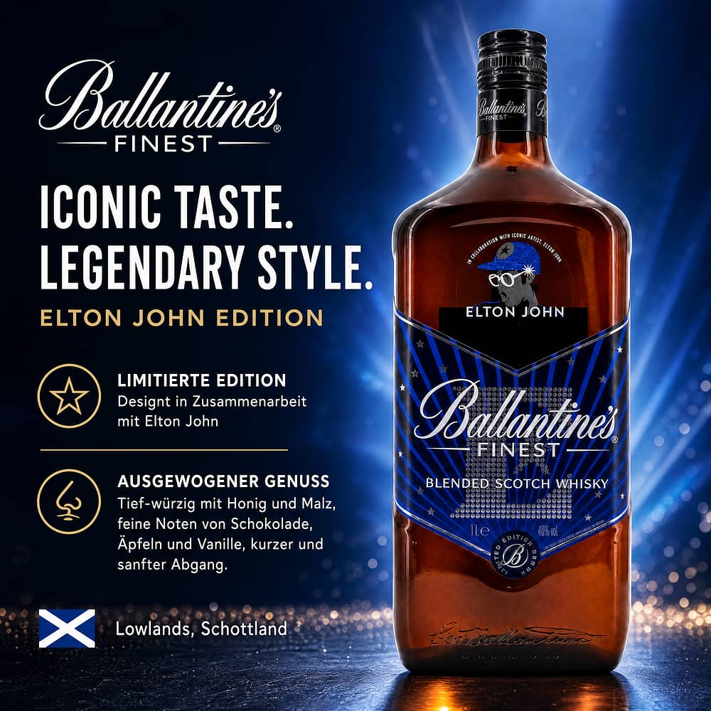 Ballantines Finest Literflasche Elton John Edition 1 Liter/ 40.0% vol Produktbild