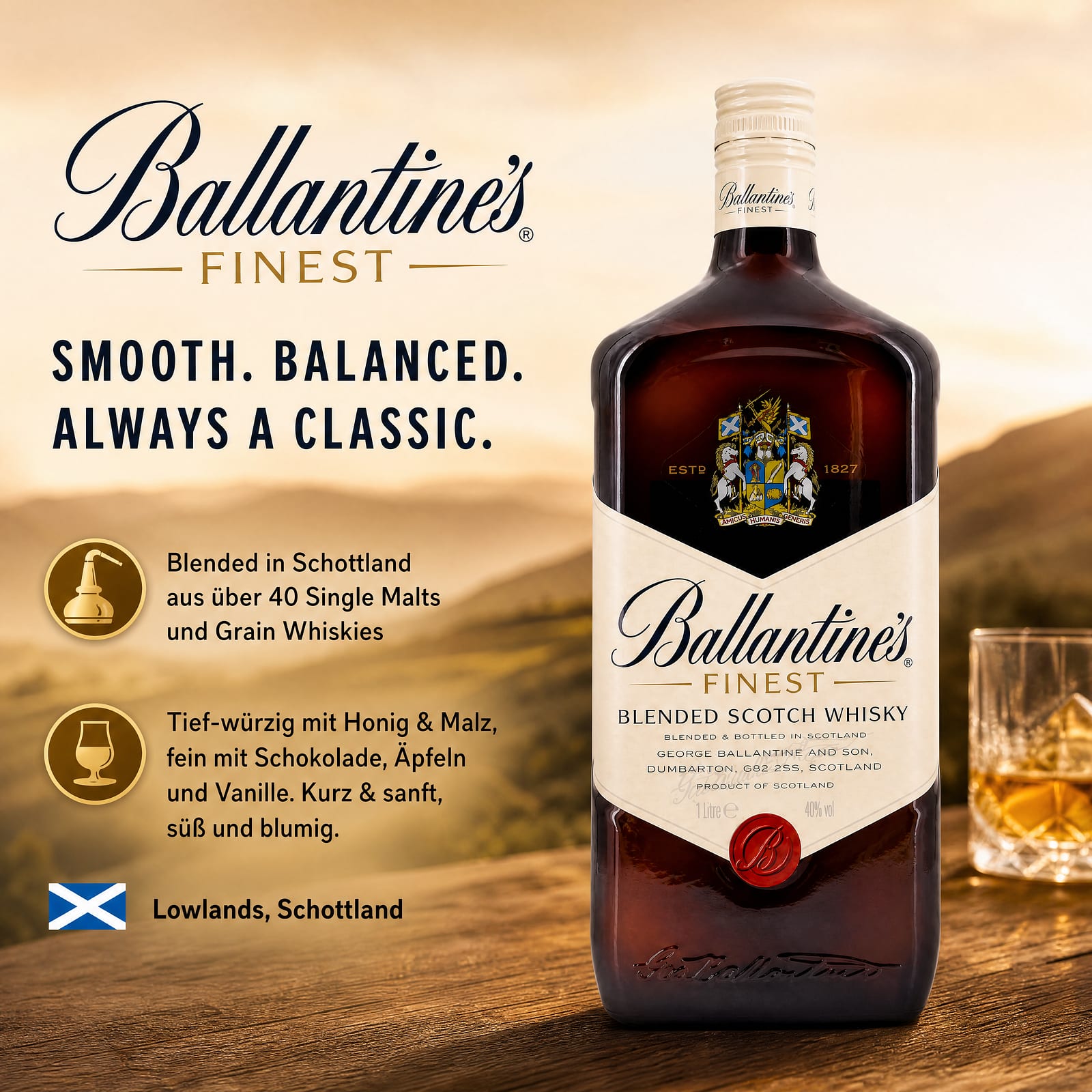 Ballantines Finest Literflasche 1 Liter/ 40.0% vol