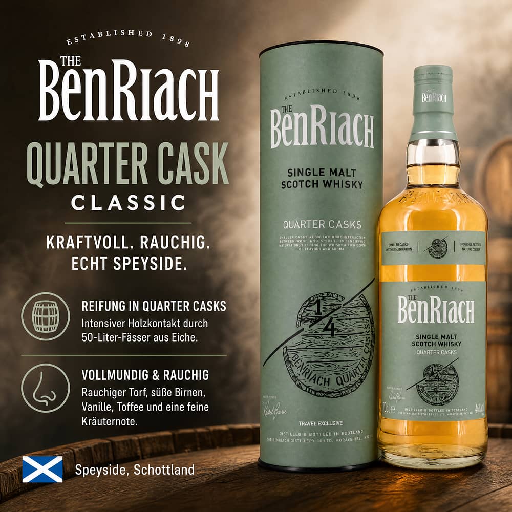 Benriach Quarter Cask Classic 0,70 Liter/ 46.0% vol Produktbild