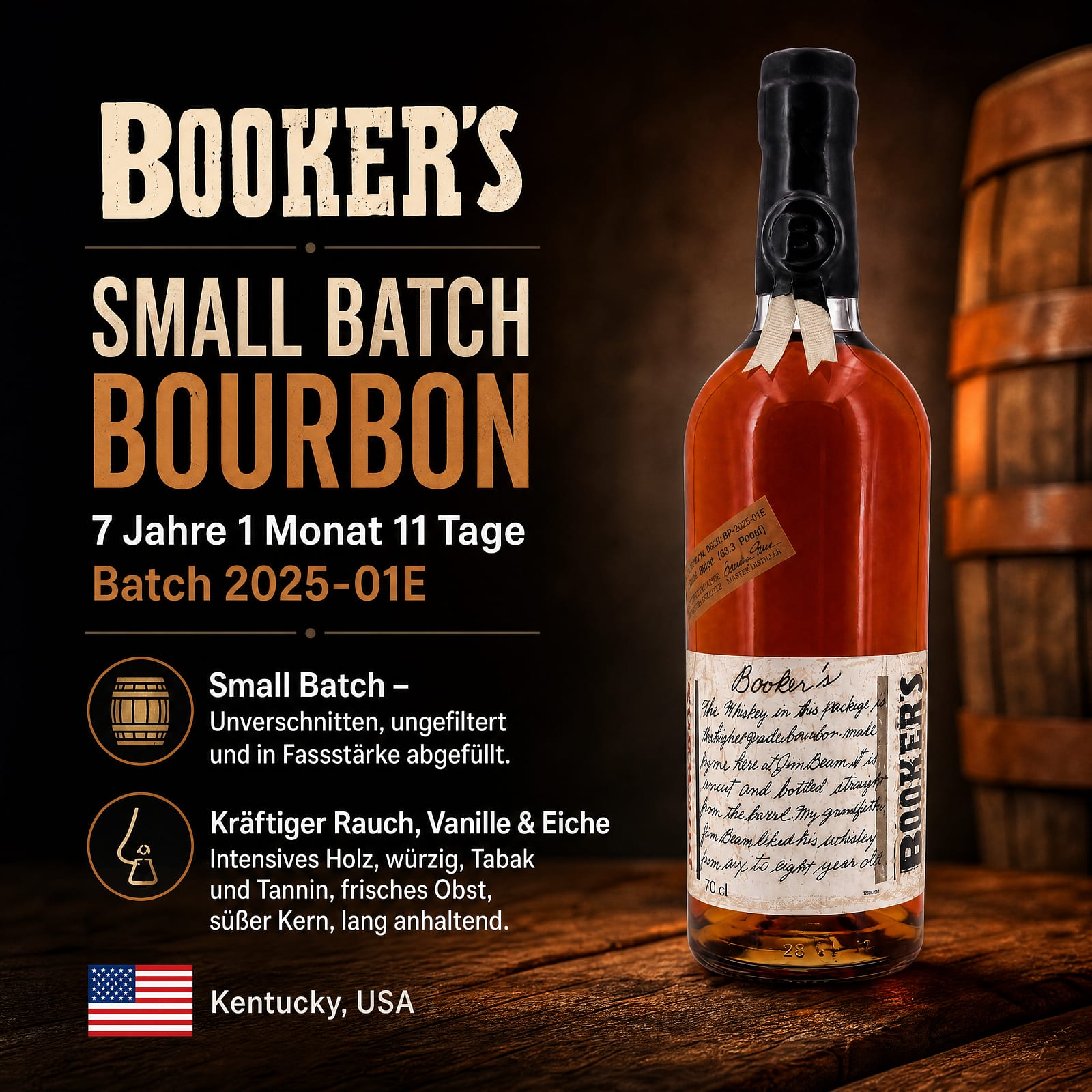 Booker's Small Batch Bourbon 7 Jahre 1 Monat 11 Tage Batch 2025