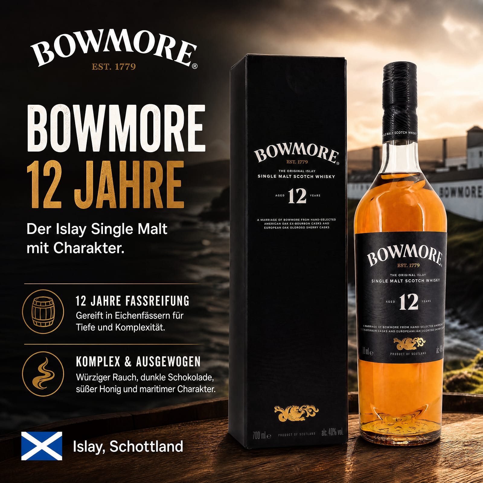 Bowmore 12 Jahre 0,70 Liter/ 40.0% vol