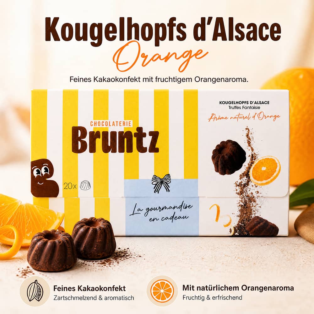 Bruntz Kougelhopfs d'Alsace Orange 100 Gramm Produktbild