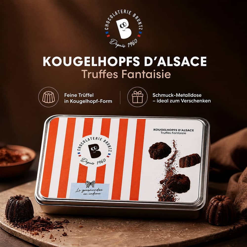 Bruntz Kougelhopfs Kakaokonfekt Schmuck-Metalldose 100 Gramm Produktbild