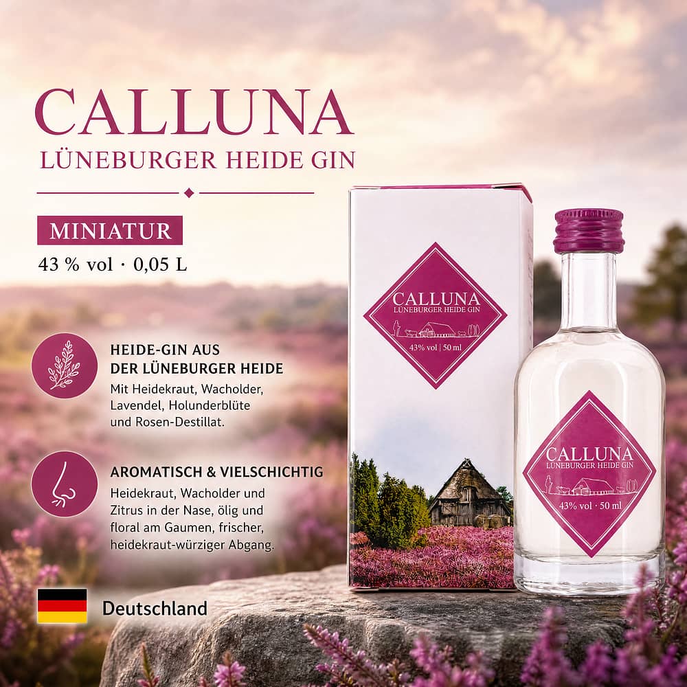 Calluna Lüneburger Heide Gin Miniatur 0,050 Liter/ 43.0% vol Produktbild