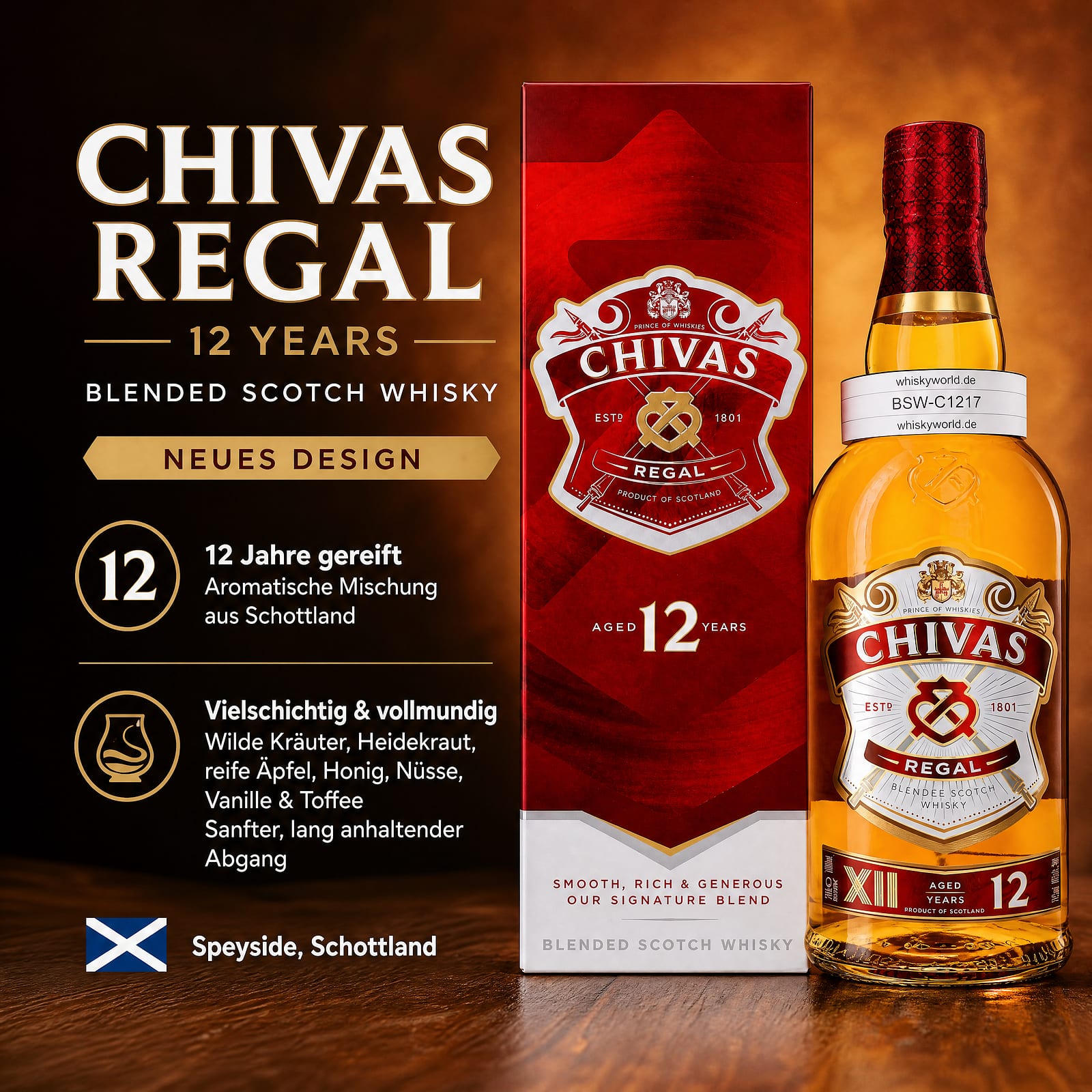 Chivas Brothers 12 Jahre neues Design 0,70 Liter/ 40.0% vol