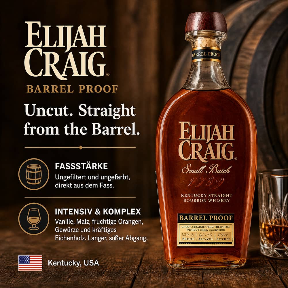 Elijah Craig Barrel Proof Kentucky Straight Bourbon Whiskey 0,70 Liter/ 62.5% vol Produktbild