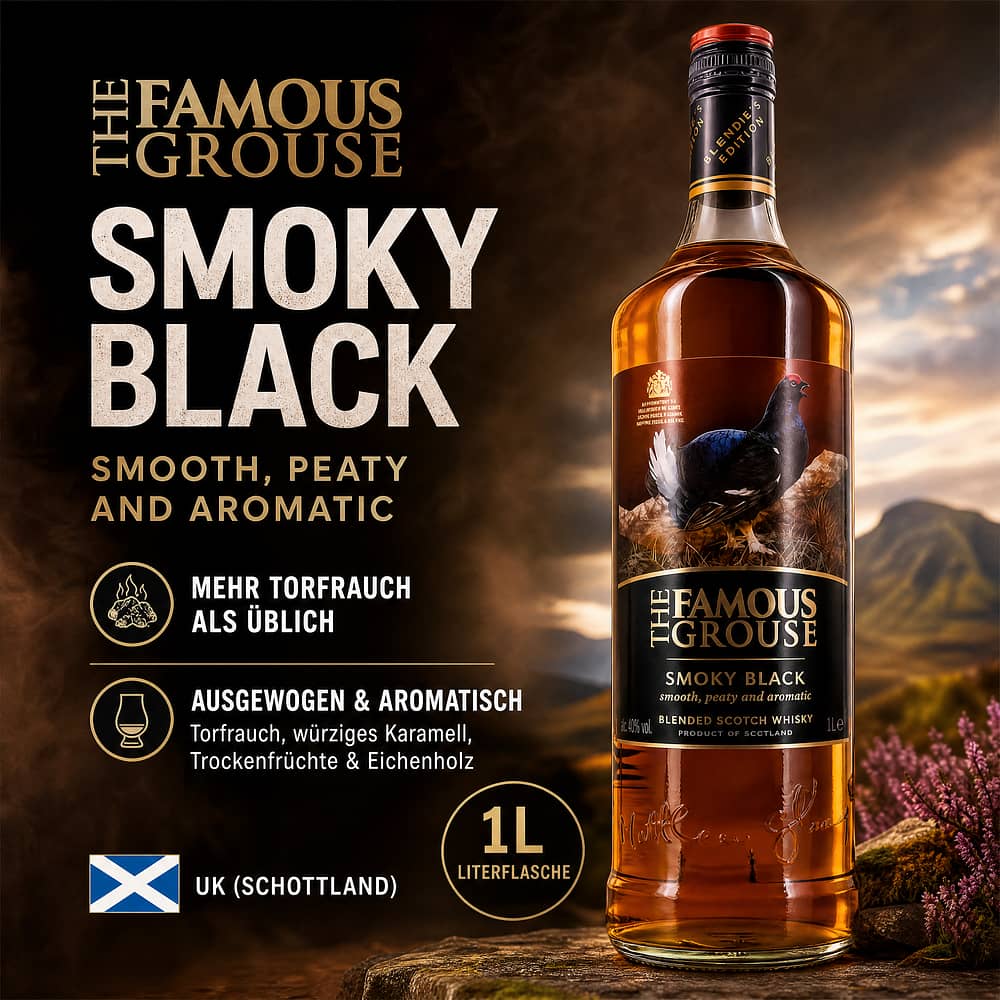 Famous Grouse Smoky Black Literflasche 1 Liter/ 40.0% vol Produktbild