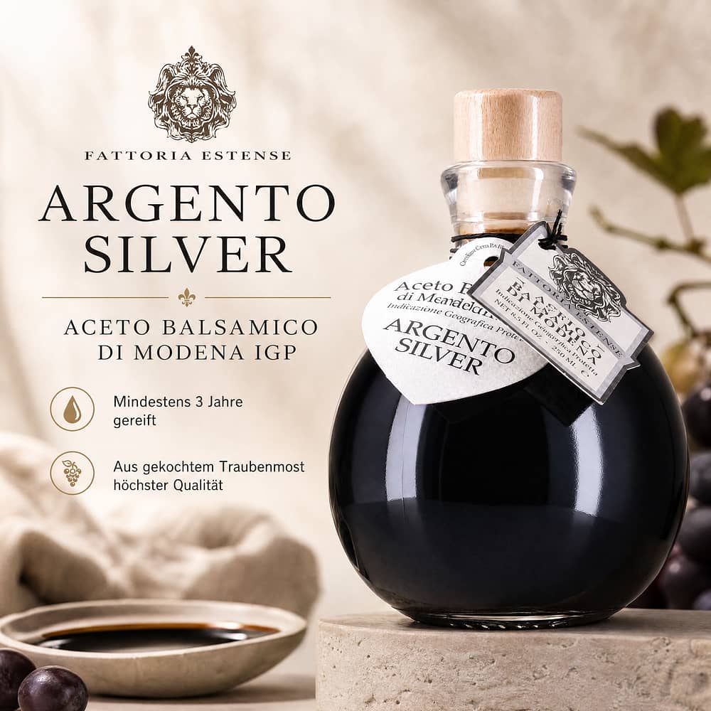 Fattoria Estense Aceto Balsamico di Modena I.G.P. Argento Silver 0,250 Liter Produktbild