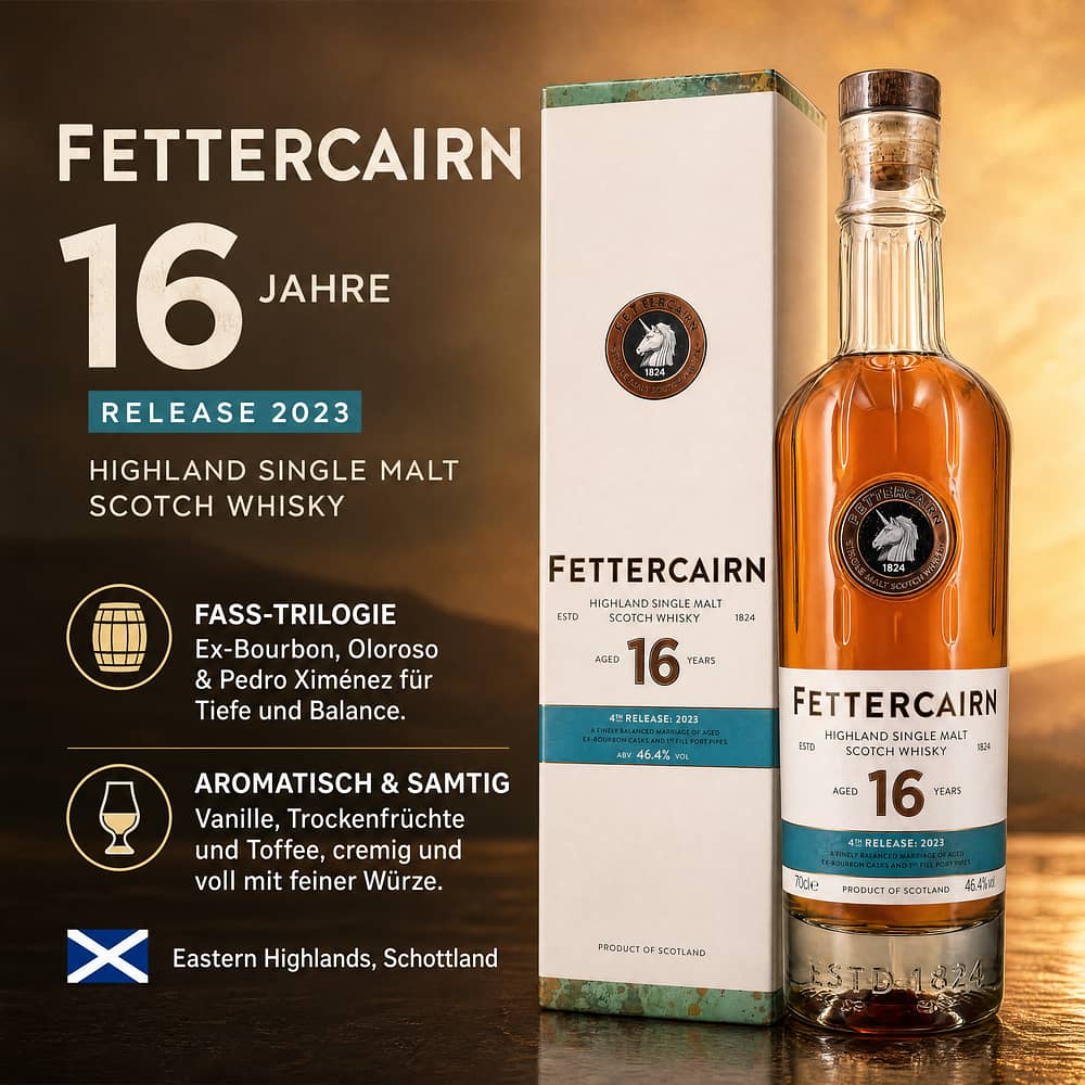 Fettercairn 16 Jahre Release 2023 0,70 Liter/ 46.4% vol Produktbild