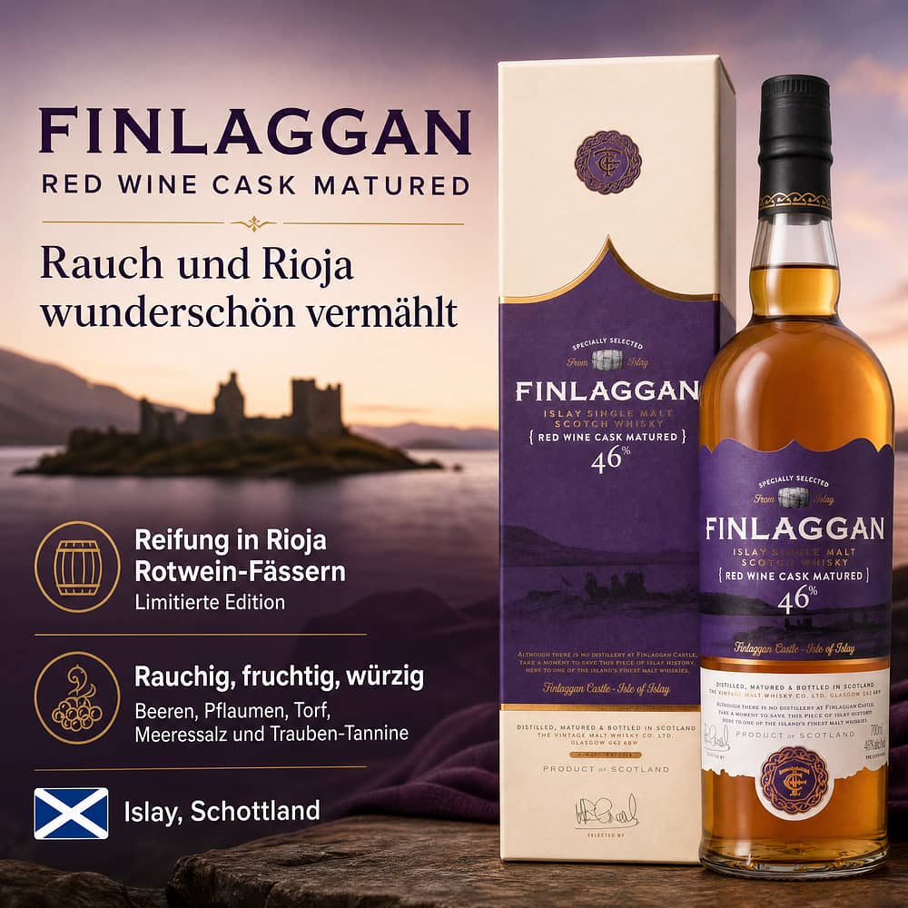 Finlaggan Red Wine Cask Matured 0,70 Liter/ 46.0% vol Produktbild