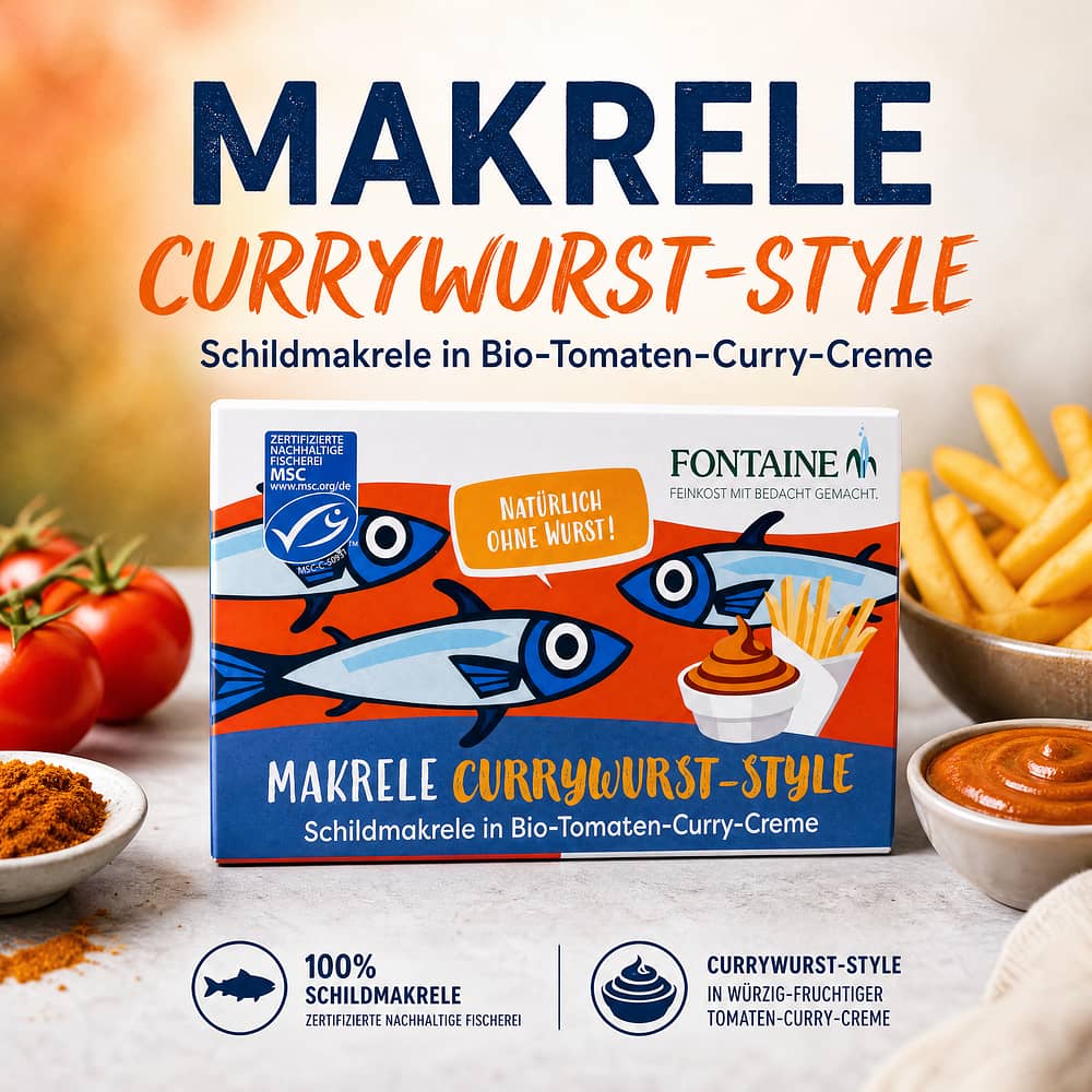 Fontaine Makrele “Currywurststyle” 125g 75 Gramm Abtropfgewicht Produktbild