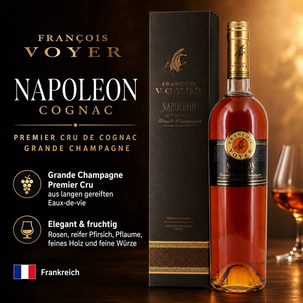 François Voyer Napoleon Premier Cru de Cognac Grande Champagne 0,70 Liter/ 40.0% vol Produktbild