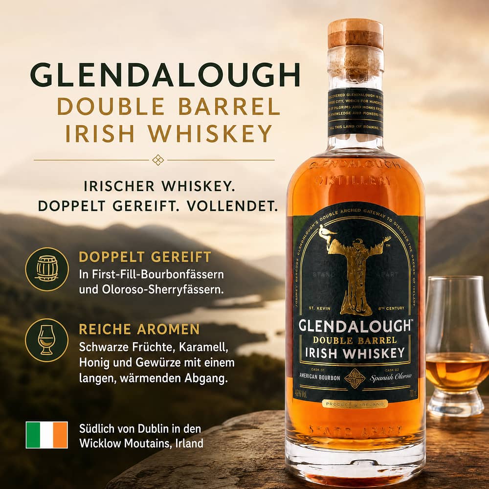 Glendalough Double Barrel Irish Whiskey 0,70 Liter/ 42.0% vol Produktbild