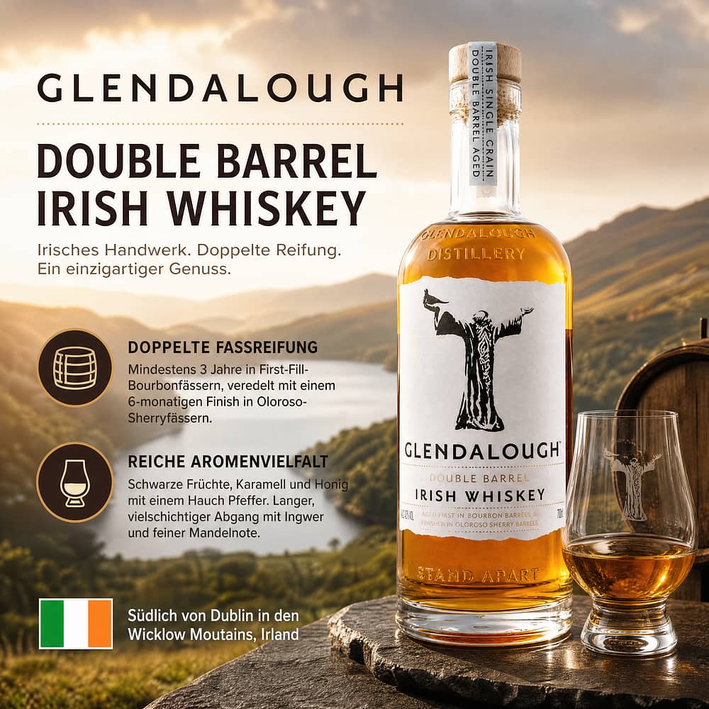 Glendalough Double Barrel Irish Whiskey 0,70 Liter/ 42.0% vol Produktbild