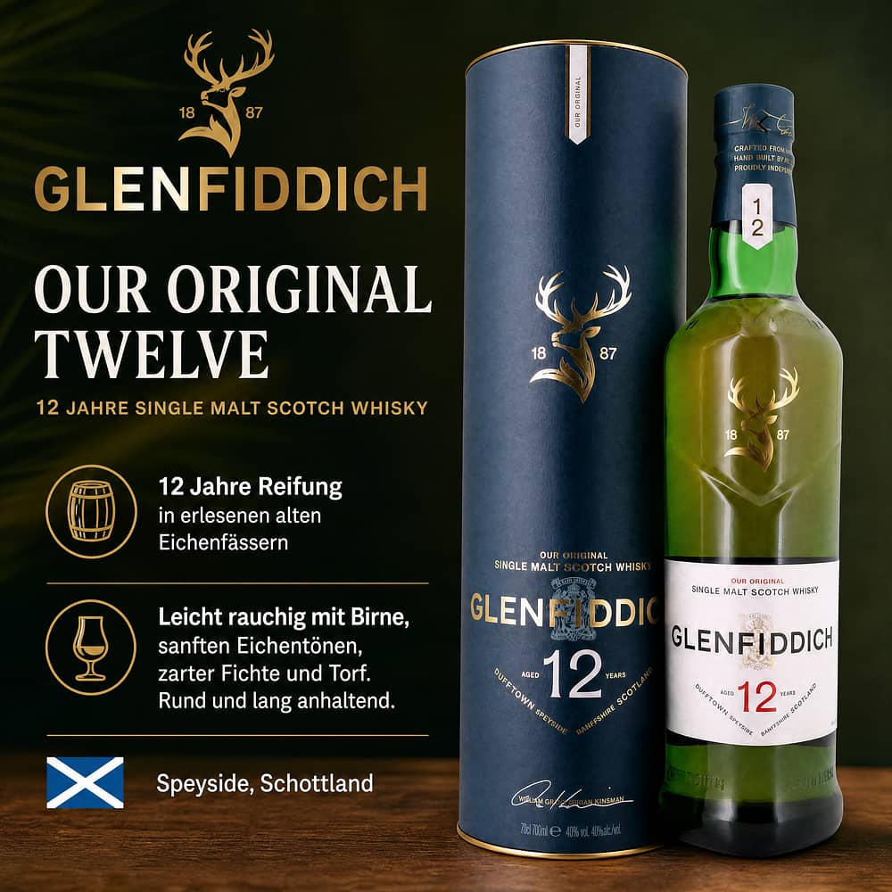 Glenfiddich 12 Jahre Our Original Twelve 0,70 Liter/ 40.0% vol Produktbild