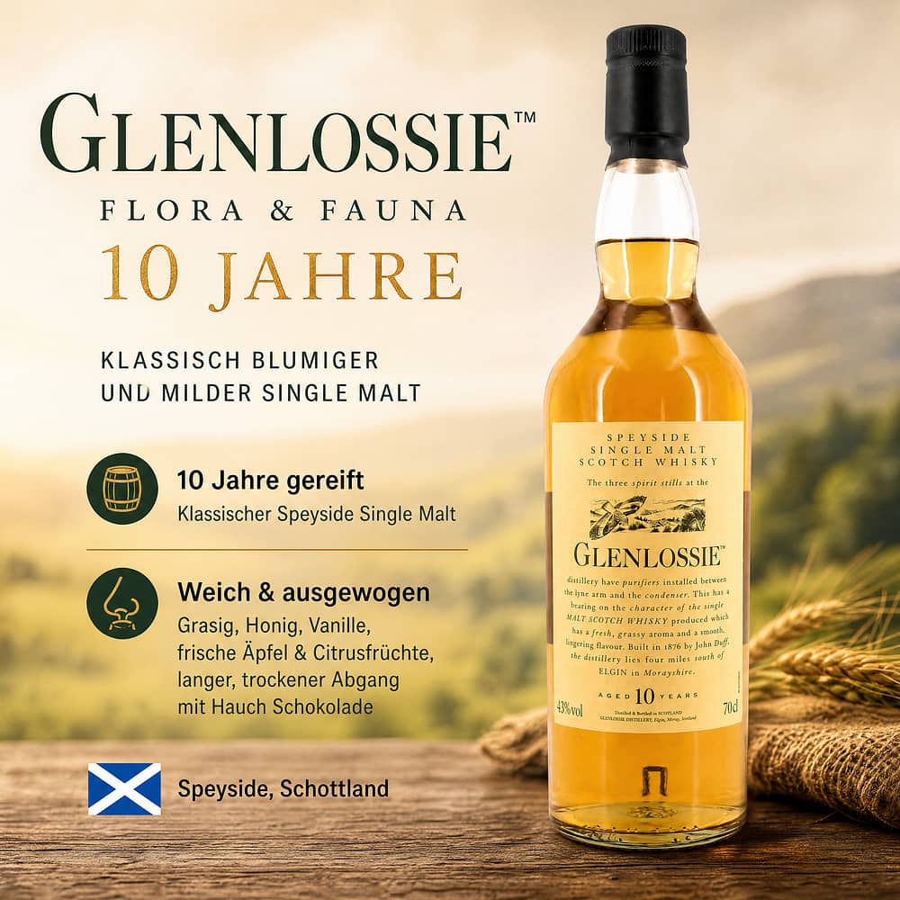 Glenlossie Flora & Fauna 10 Jahre 0,70 Liter/ 43.0% vol Produktbild