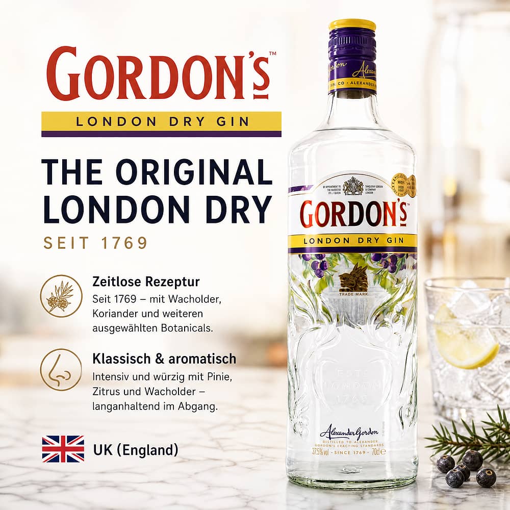 Gordon's Gin London Dry 0,70 Liter/ 37.5% vol Produktbild