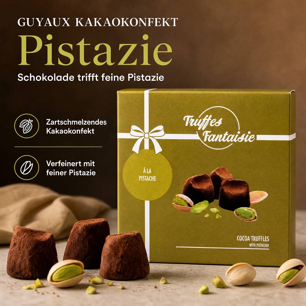 Guyaux Kakaokonfekt - Pistazie 50 Gramm Produktbild