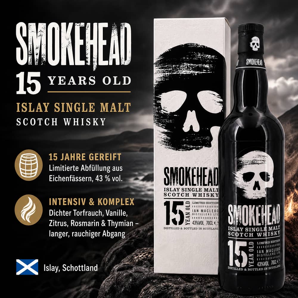 Ian Macleod Smokehead 15 Jahre 0,70 Liter/ 43.0% vol Produktbild