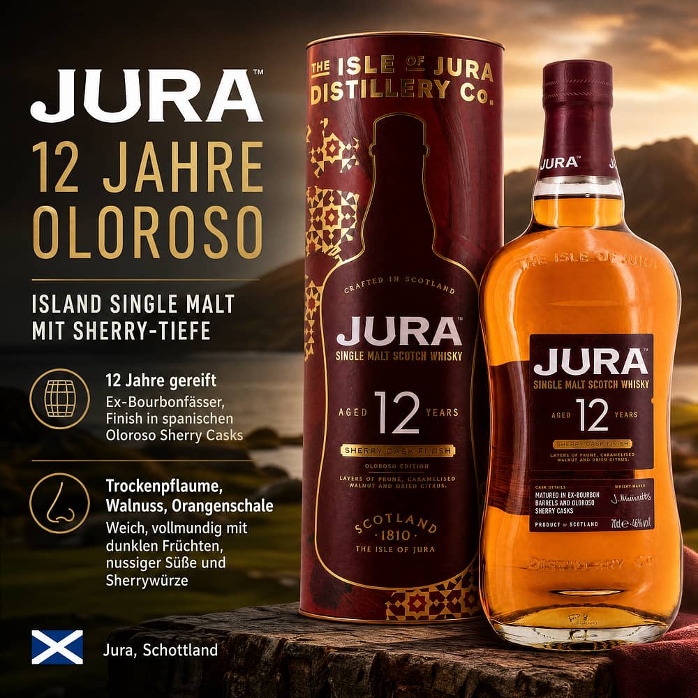 Isle of Jura 12 Jahre Oloroso 0,70 Liter/ 46.0% vol Produktbild