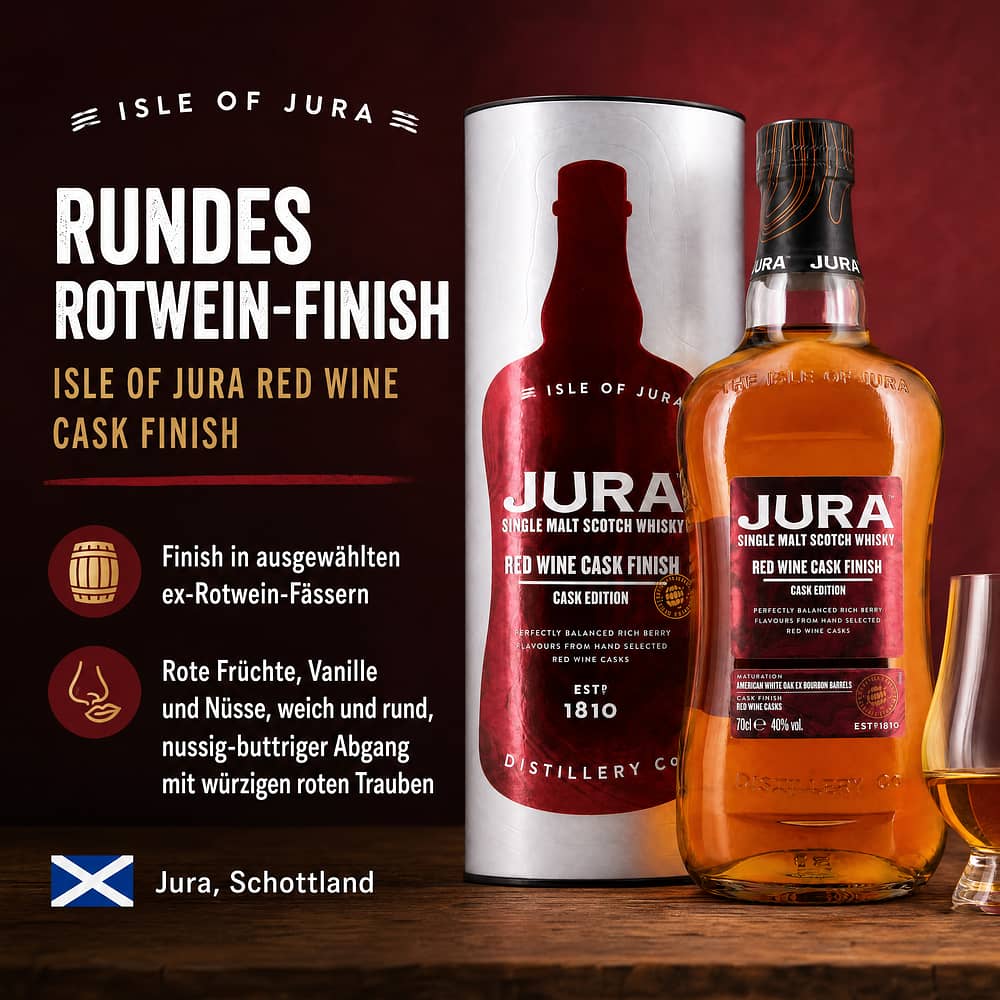 Isle of Jura Red Wine Cask Finish 0,70 Liter/ 40.0% vol Produktbild