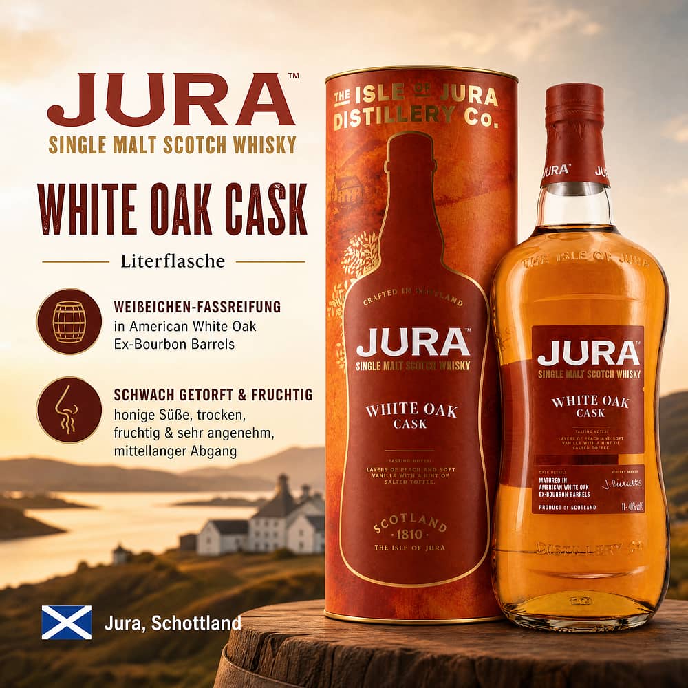 Isle of Jura White Oak Cask Literflasche 1 Liter/ 40.0% vol Produktbild