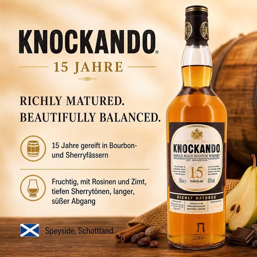 Knockando 15 Jahre 0,70 Liter/ 43.0% vol Produktbild
