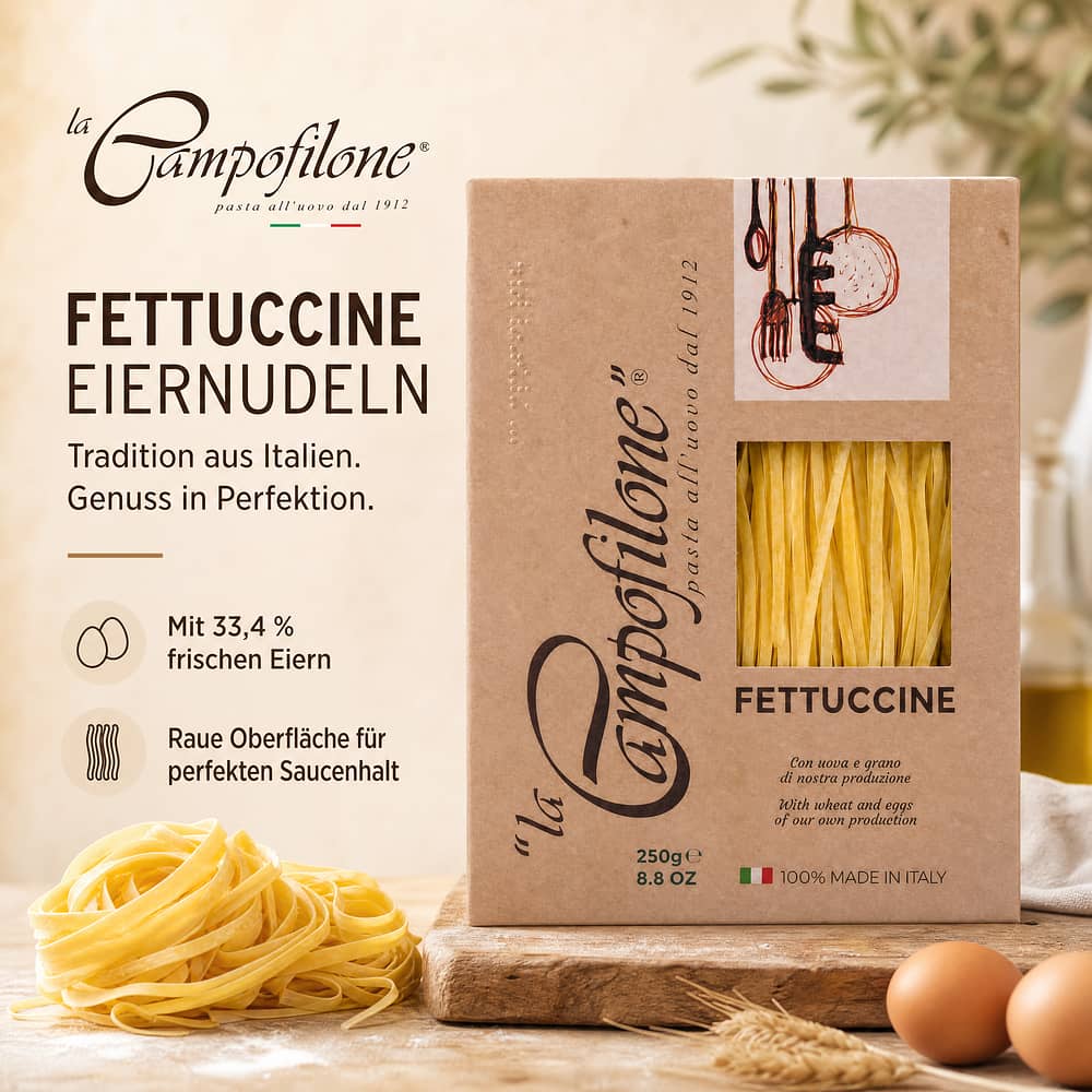 La Campofilone Fettuccine Eiernudeln 250 Gramm Produktbild
