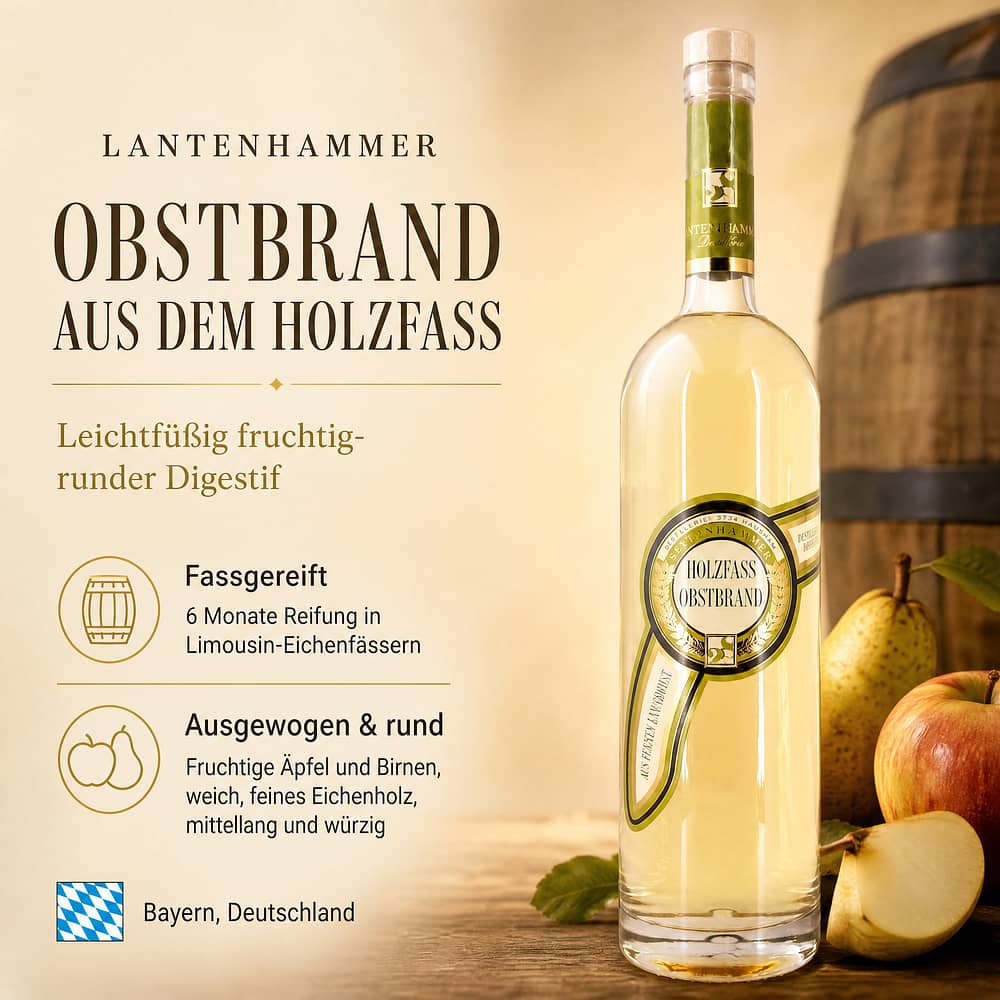 Lantenhammer Obstbrand aus dem Holzfass 15,l Mangumflasche 1,50 Liter/ 40.0% vol Produktbild