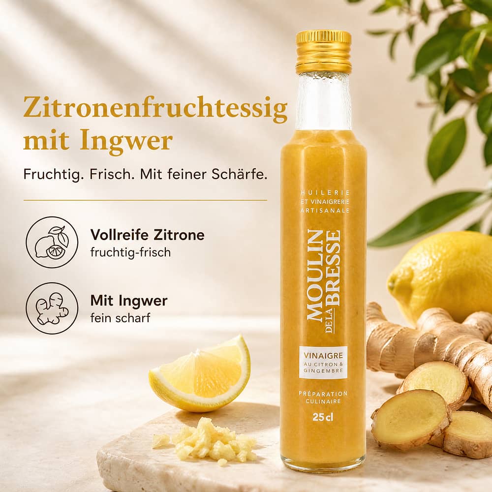 Libeluile Zitronenfruchtessig mit Ingwer 0,250 Liter Produktbild