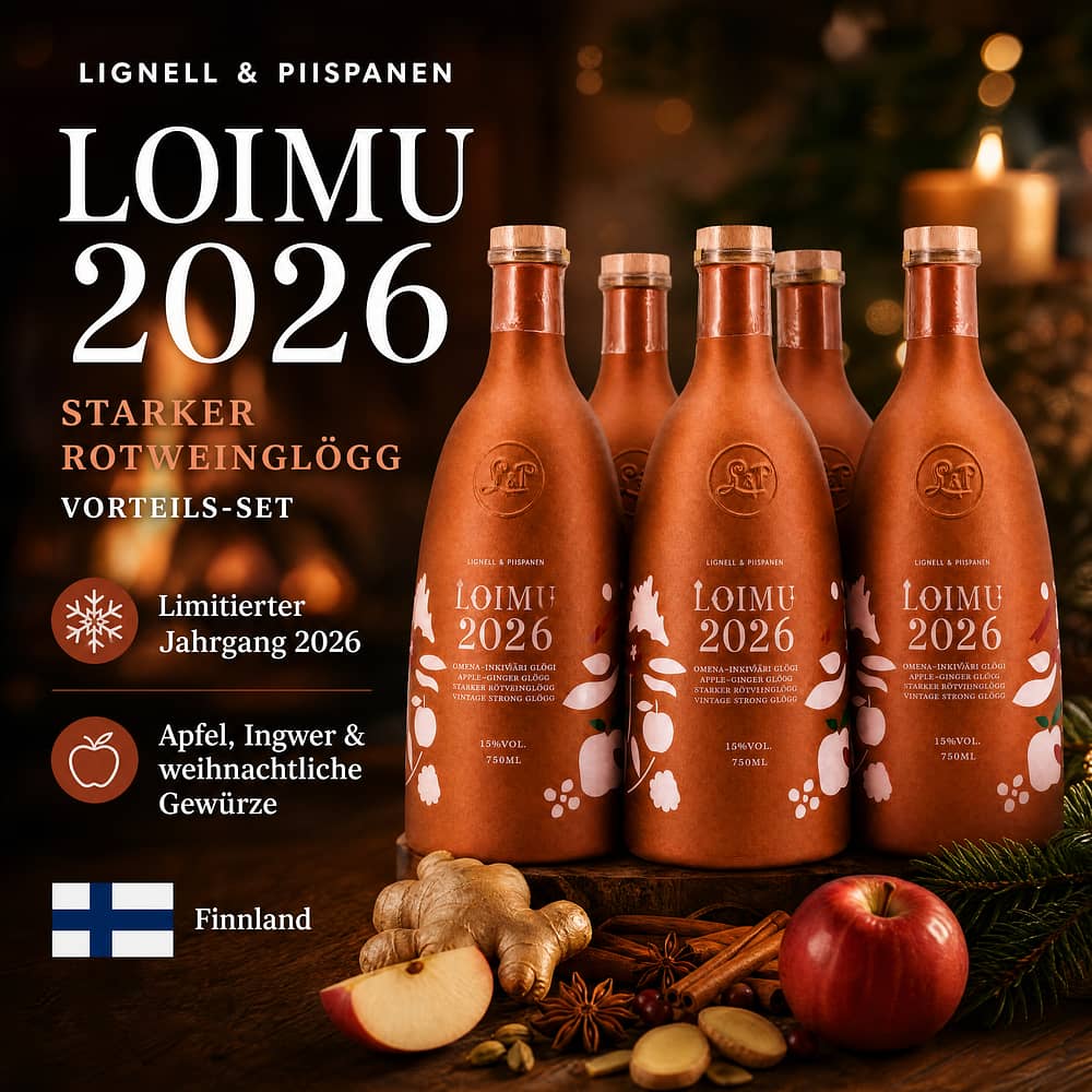 Lignell & Piispanen Loimu Glögg 2026 starker Rotweinglögg Vorteils-Set 4,50 Liter/ 15.0% vol Produktbild